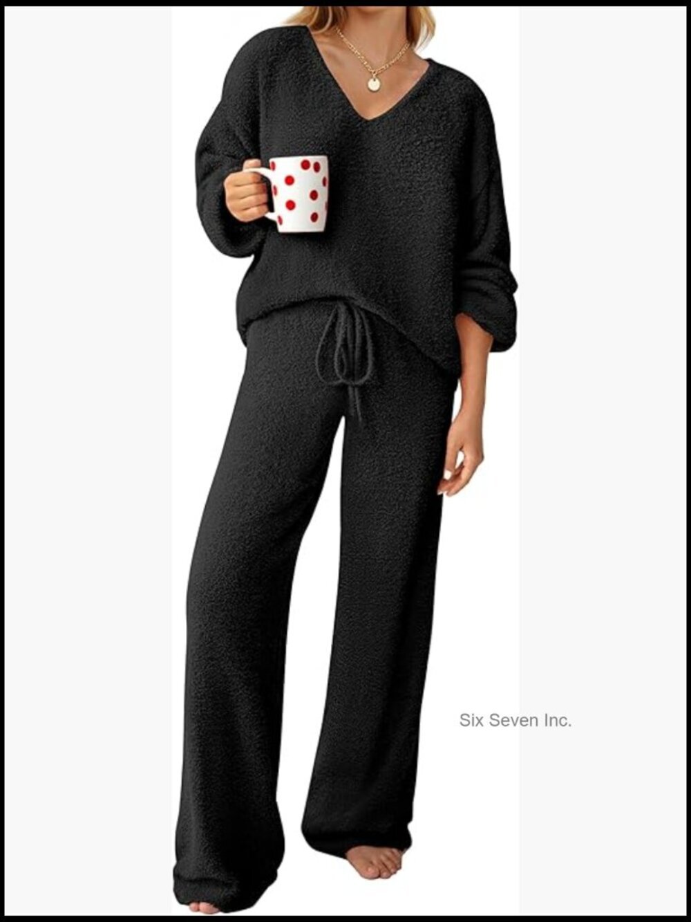 Sweater Two Piece Set Fuzzy Fleece Loungewear Matching Lounge Outfit